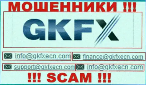 В контактной информации, на web-портале обманщиков GKFXECN Com, представлена вот эта электронная почта