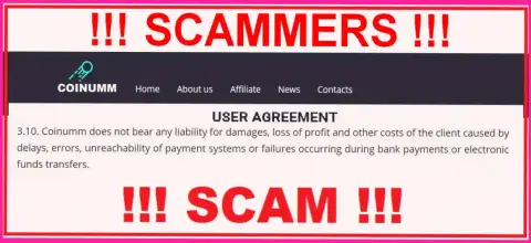 Coinumm scammers aren't liable for customer losses