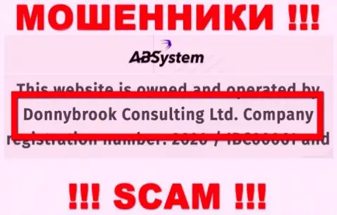 Инфа об юридическом лице ABSystem, ими является компания Donnybrook Consulting Ltd
