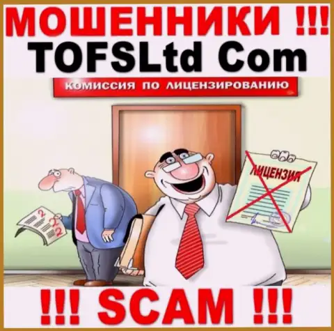 Работа с организацией TOFSLtd Com будет стоить Вам пустого кошелька, у указанных internet-мошенников нет лицензии