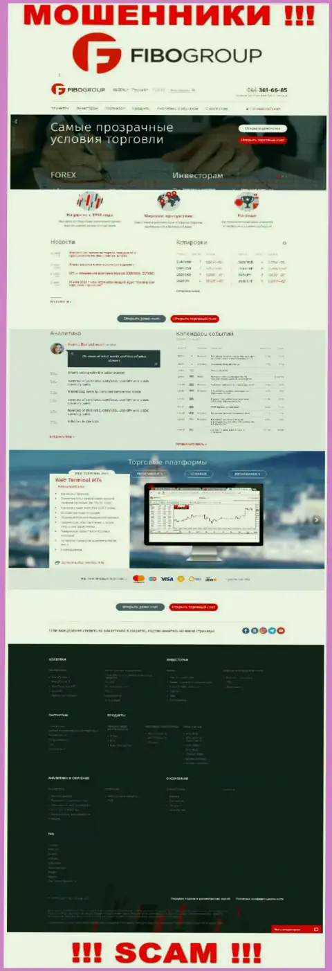 Вид официальной веб-страницы незаконно действующей компании Fibo-Forex Ru