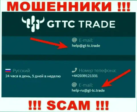 GT TC Trade - это ЛОХОТРОНЩИКИ ! Данный е-мейл показан на их официальном web-сервисе
