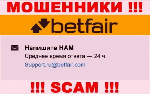 ОПАСНО связываться с internet мошенниками Betfair, даже через их адрес электронной почты