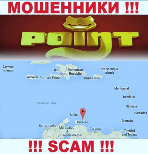 Компания ПоинтЛото имеет регистрацию очень далеко от оставленных без денег ими клиентов на территории Curacao