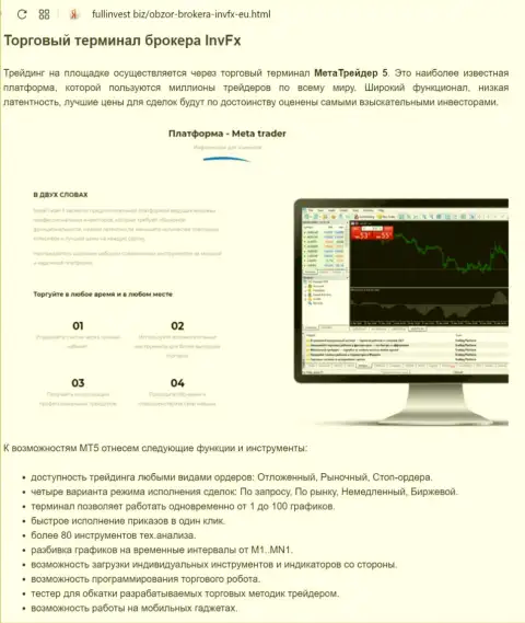 Обзор платформы Форекс брокерской компании ИНВФХ на онлайн-ресурсе FullInvest Biz