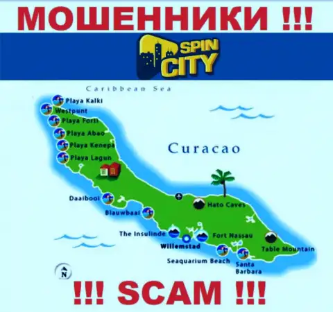 Официальное место регистрации Казино-СпинСити на территории - Curacao