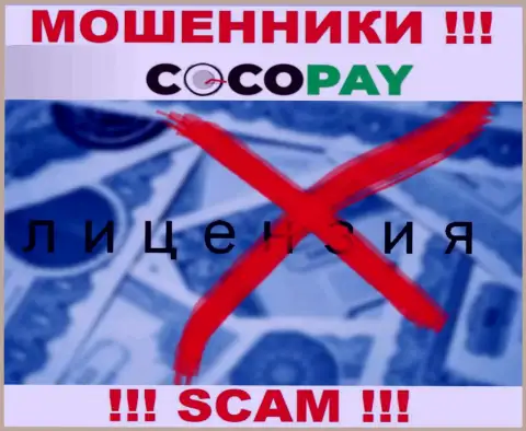 Мошенники Coco Pay не имеют лицензии, слишком рискованно с ними совместно работать