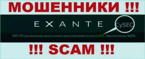 Противоправно действующая компания Exanten контролируется мошенниками - Cyprus Securities and Exchange Commission