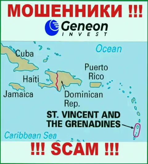 Генеон Инвест зарегистрированы на территории - St. Vincent and the Grenadines, остерегайтесь взаимодействия с ними