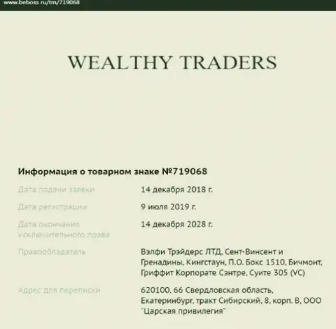 Сведения о брокере Wealthy Traders, позаимствованные на ресурсе beboss ru